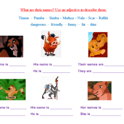 Lion king worksheet answer key