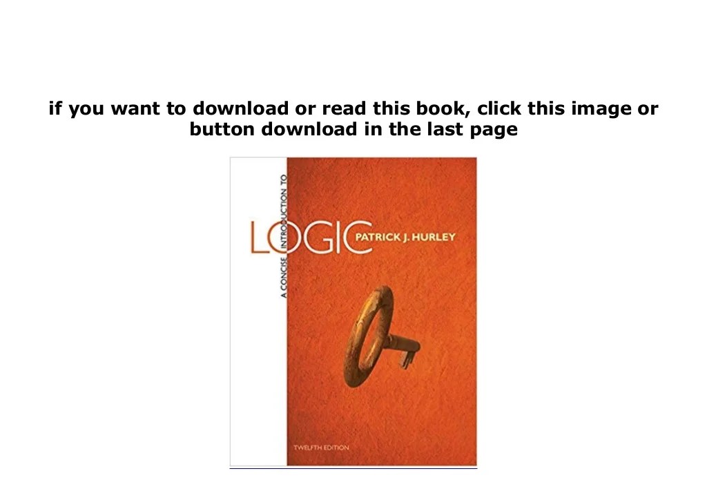 A concise introduction to logic 12th edition