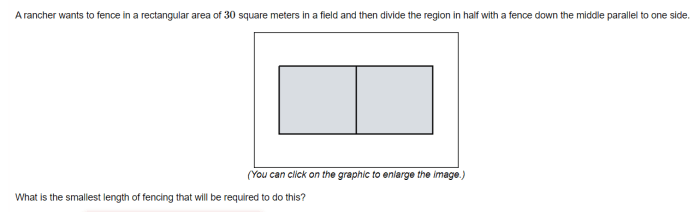 Solved fence rancher wants area transcribed problem text been show has