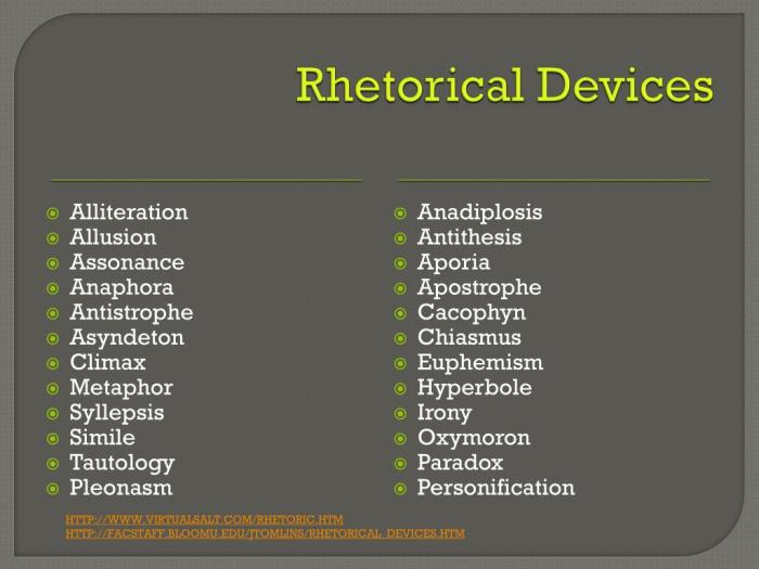 Rhetorical devices in the crucible