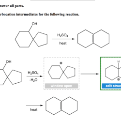 Draw the carbocation intermediates for the following reaction